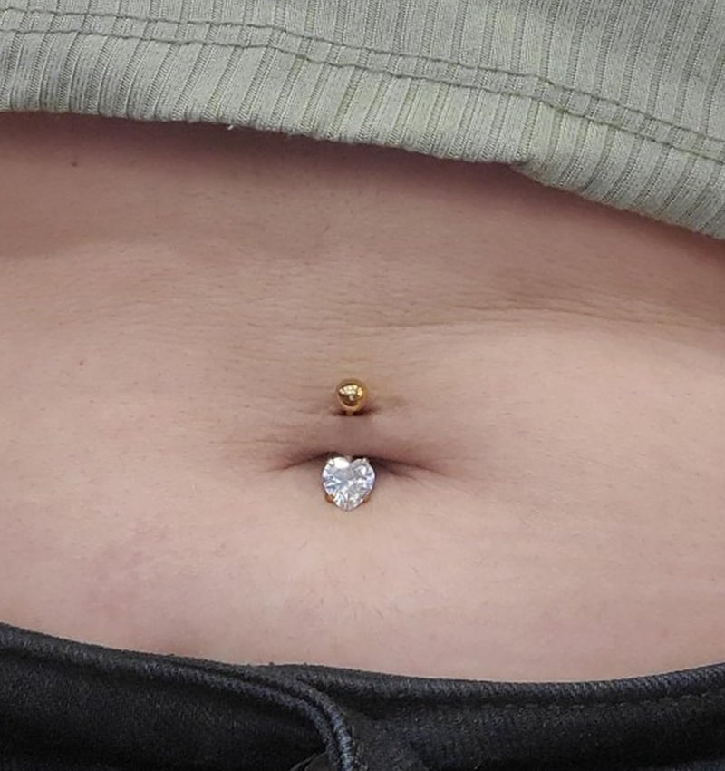 QWALIT Belly Button Rings 14G Surgical Steel Belly Rings CZ Opal Navel Piercing Jewelry for Women Girls 3/8" 10mm Silver Rose Gold - Image 3